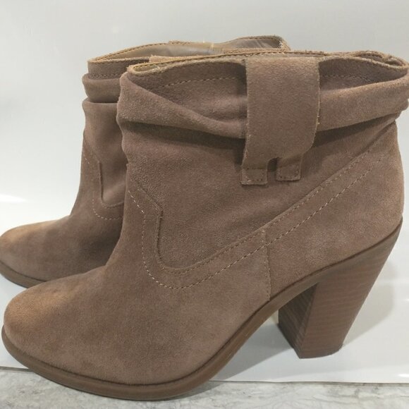 Jessica Simpson Chantie Booties Brown Leather Block Heel shoes Size 7M - Picture 4 of 14